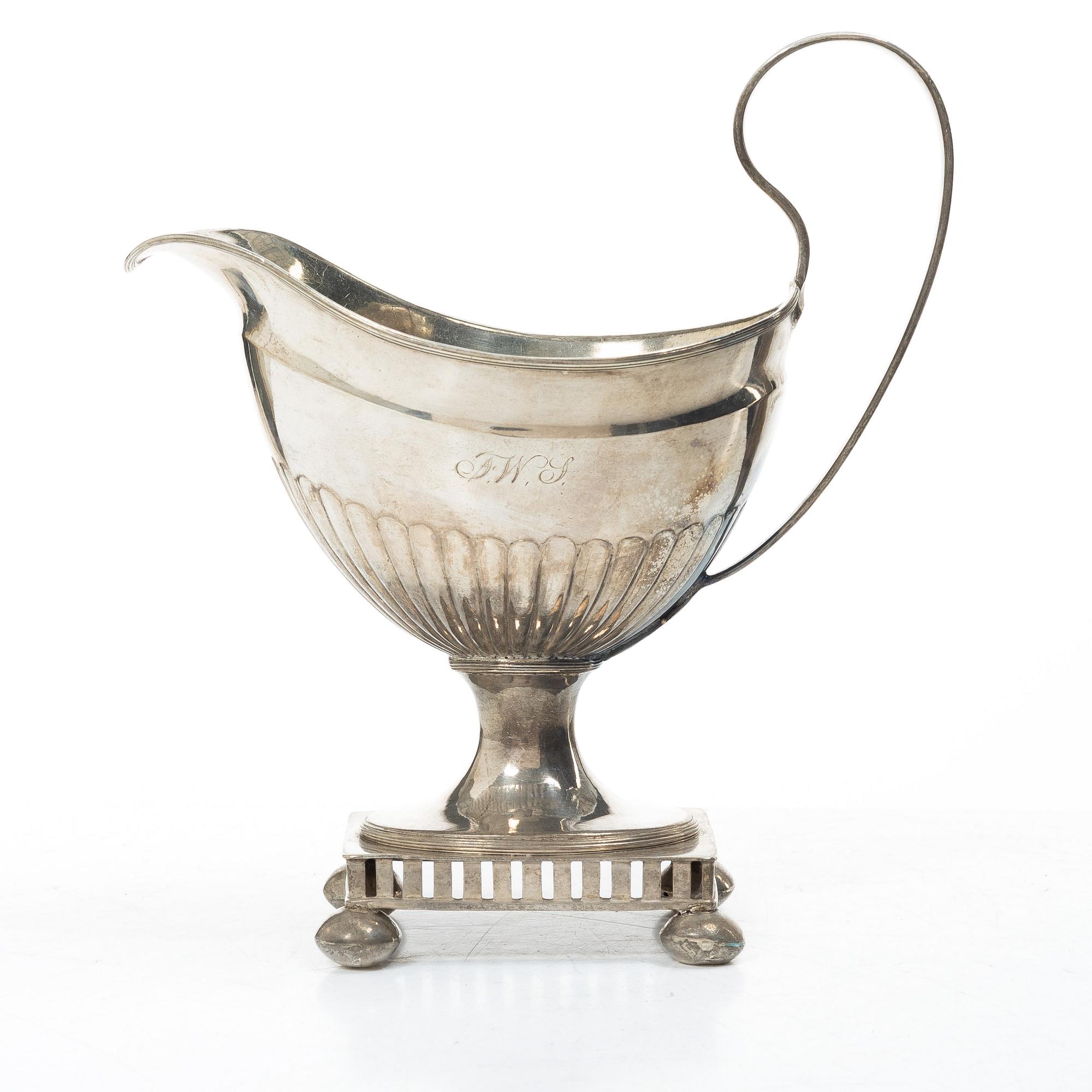 Gräddkanna, silver, empire, Lars Broman, Borgå (1797-1843).