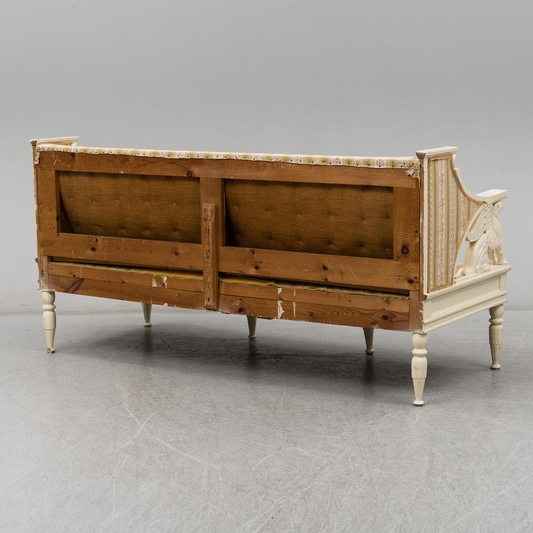 An early 20th century late gustavian style sofa.