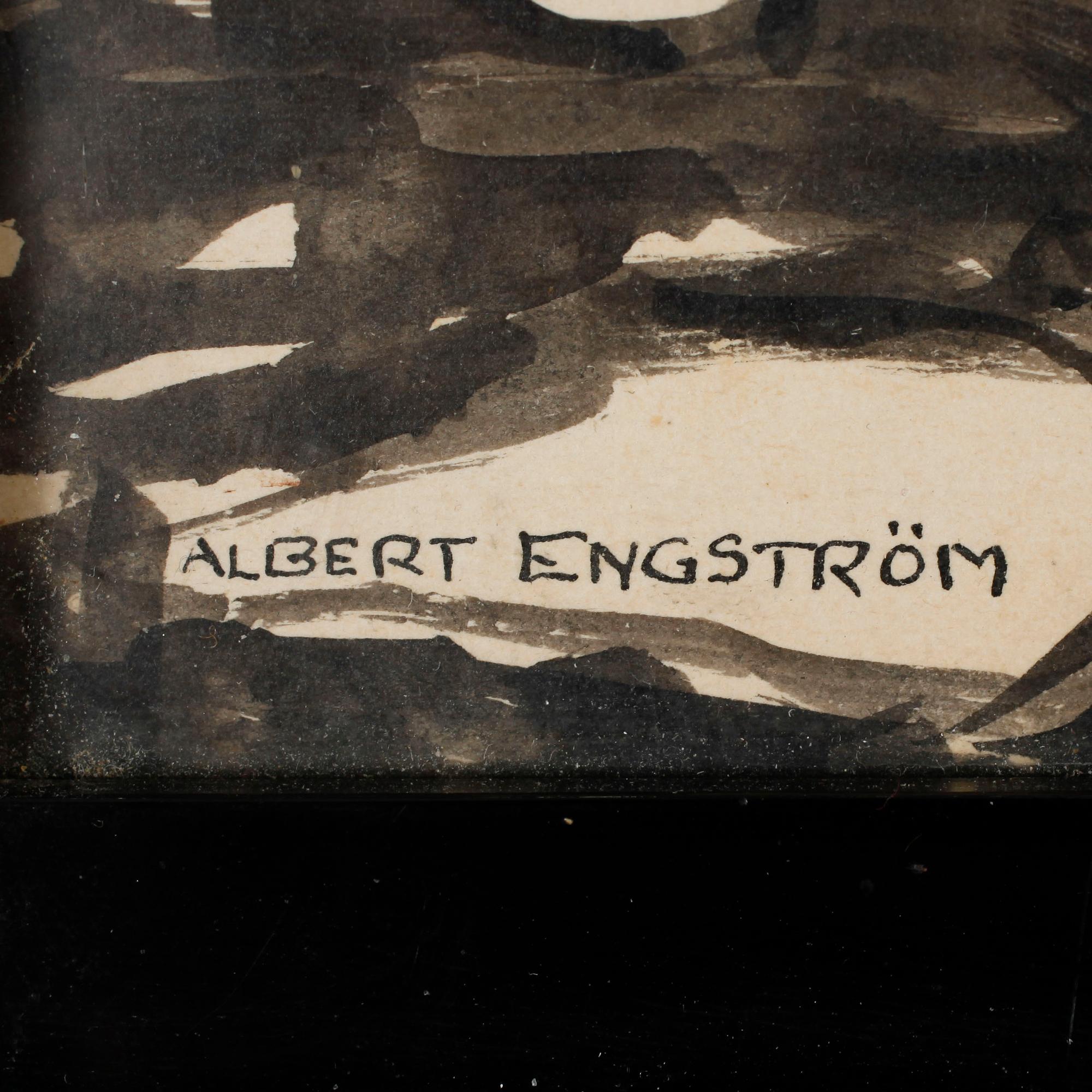 ALBERT ENGSTRÖM, teckning, signerad.