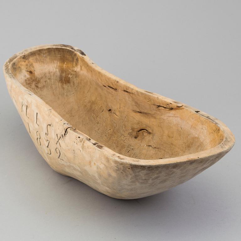 a swedish wooden bowl, 19th century.