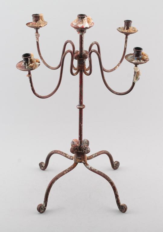 KANDELABER, smide, 1800-tal.