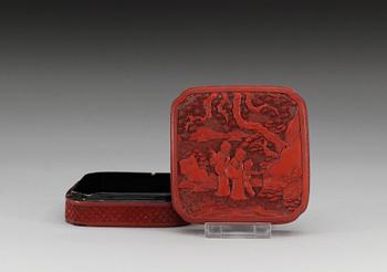 1502. ASK med LOCK, rött lack, Qing dynastin. (1644-1912).