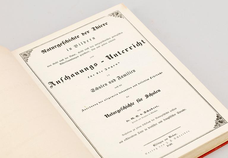 BOK, "Naturgeschichte der Thiere in Bildern.." av von Schubert, 1840.