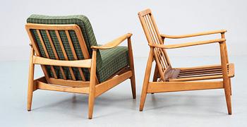 FÅTÖLJER, ett par, 1950/60-tal.