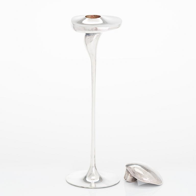 Poul Havgaard, a sterling silver 'Soul' sculpture/ candlestick, Lapponia, Finland 1982.