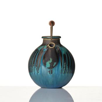 Stig Lindberg, a stoneware set of a teapot, a bowl and a goblet, Gustavsberg Studio 1969.