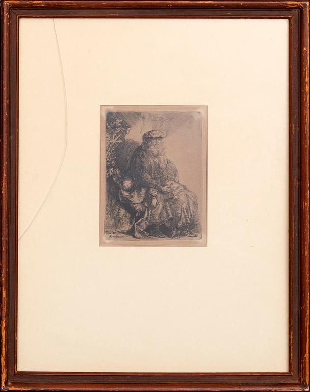 Rembrandt Harmensz van Rijn, etching later print.