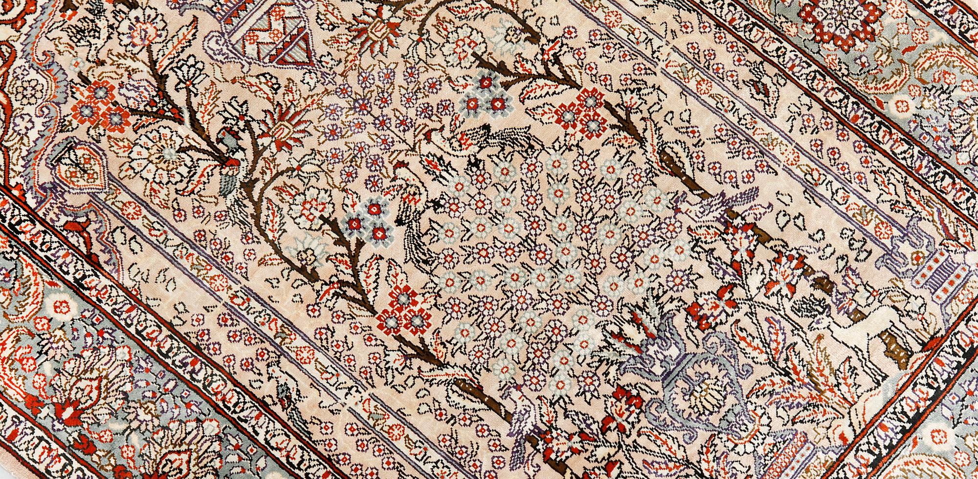 Matta, orientalisk, silke, 95 x 63 cm.