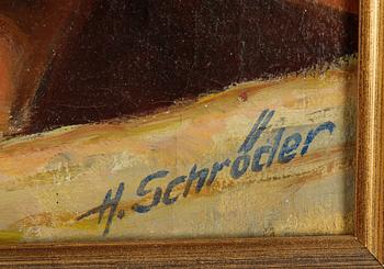 Heinrich Schröder, olja på duk, signerad.