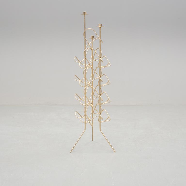 VINSTÄLL / LJUSSTAKE, mässing, Lindås, 1900-talets andra hälft.