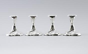 LJUSSTAKAR, 4 st, silver, Norge, 1900-talets mitt.
