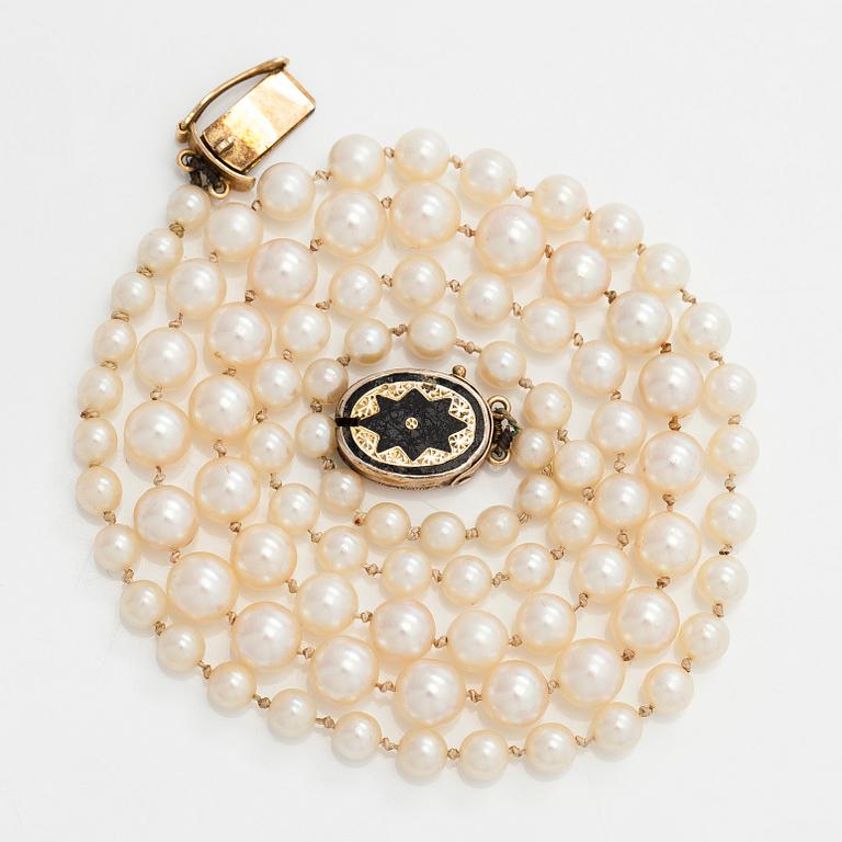 Helminauha, viljeltyjä helmiä.