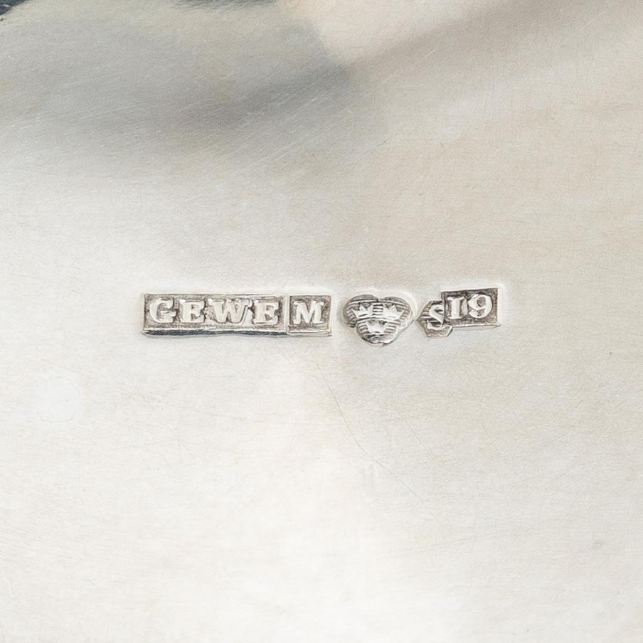 Tray, cream jug and sugar bowl, silver, GEWE, Malmö, 1959–68.