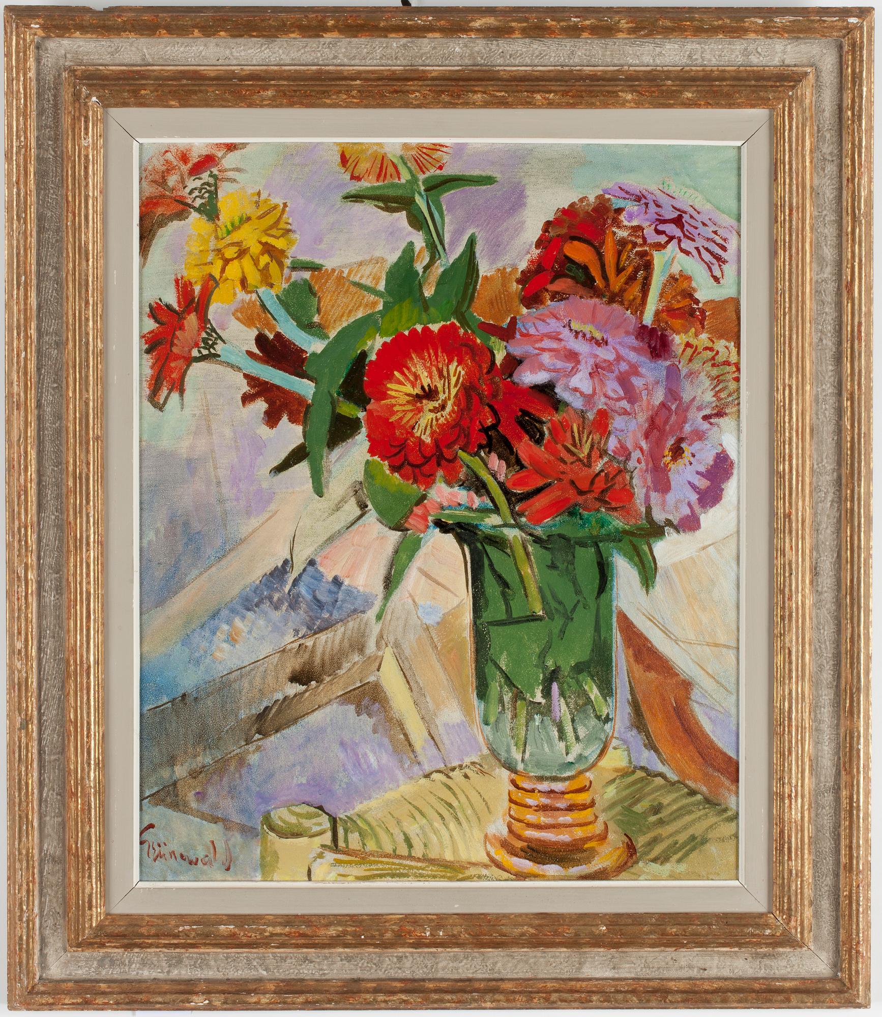 ISAAC GRÜNEWALD, olja på pannå, signerad Grünewald.