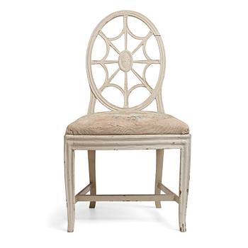 70. A Gustavian chair attributed to Jacob Malmsten (master in Stockholm 1780-1788).