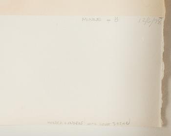 Susan Weil, tripthyk, watercolours, signed and dated -78 with deication.