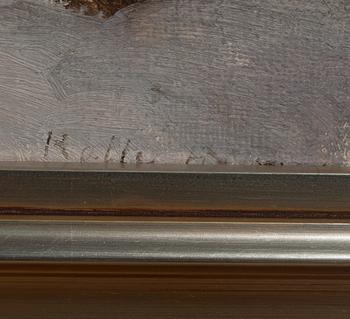 KALLE HALONEN, olja på duk, uppfodrad på skiva, signerad.