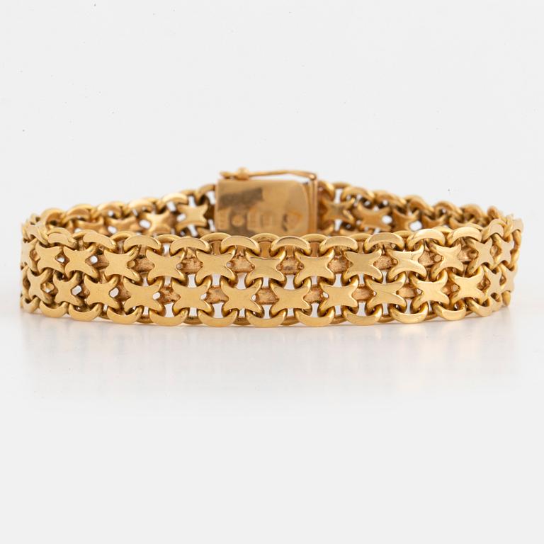 ARMBAND, 18K guld, x-länk.