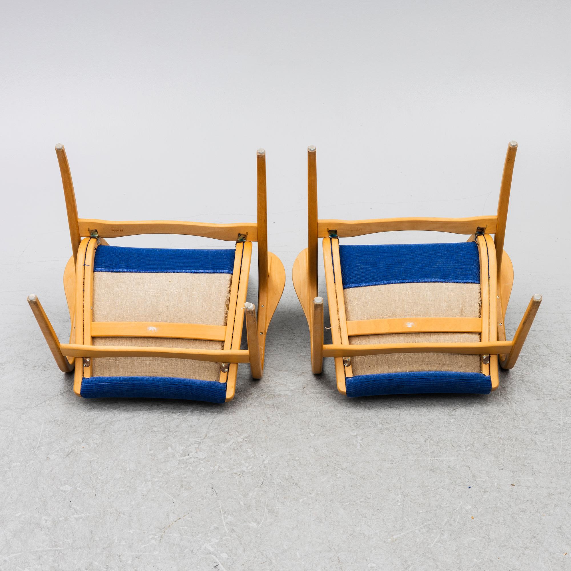 Yngve Ekström, a pair of 'Laminett' armchairs, Swedese, Sweden.