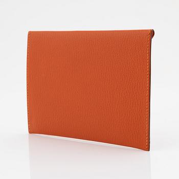 Hermès, A orange leather 'Envelope pouch', 2003.