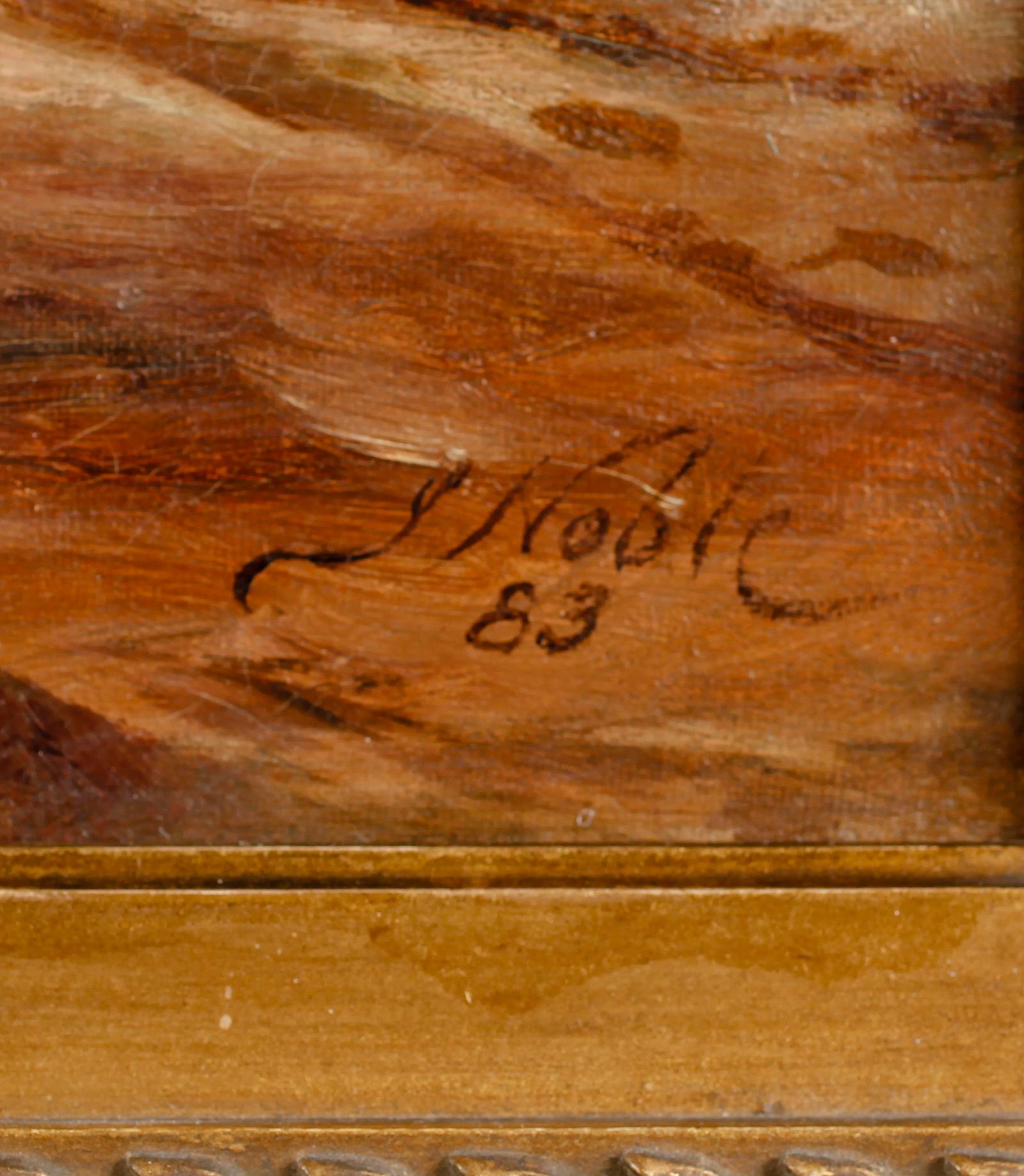 OKÄND KONSTNÄR, olja på duk, signerad S Noble, England, 1800-tal.