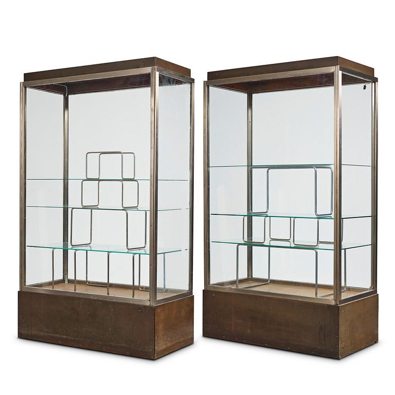 Axel Einar Hjorth, a pair of showcase cabinets, from the fashion boutique Oscar Baeckmans, Nordiska Kompaniet, Stockholm 1929.