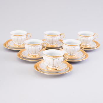 KAFFESERVIS, 12 delar, porslin,  Meissen, 1900-talets andra hälft.