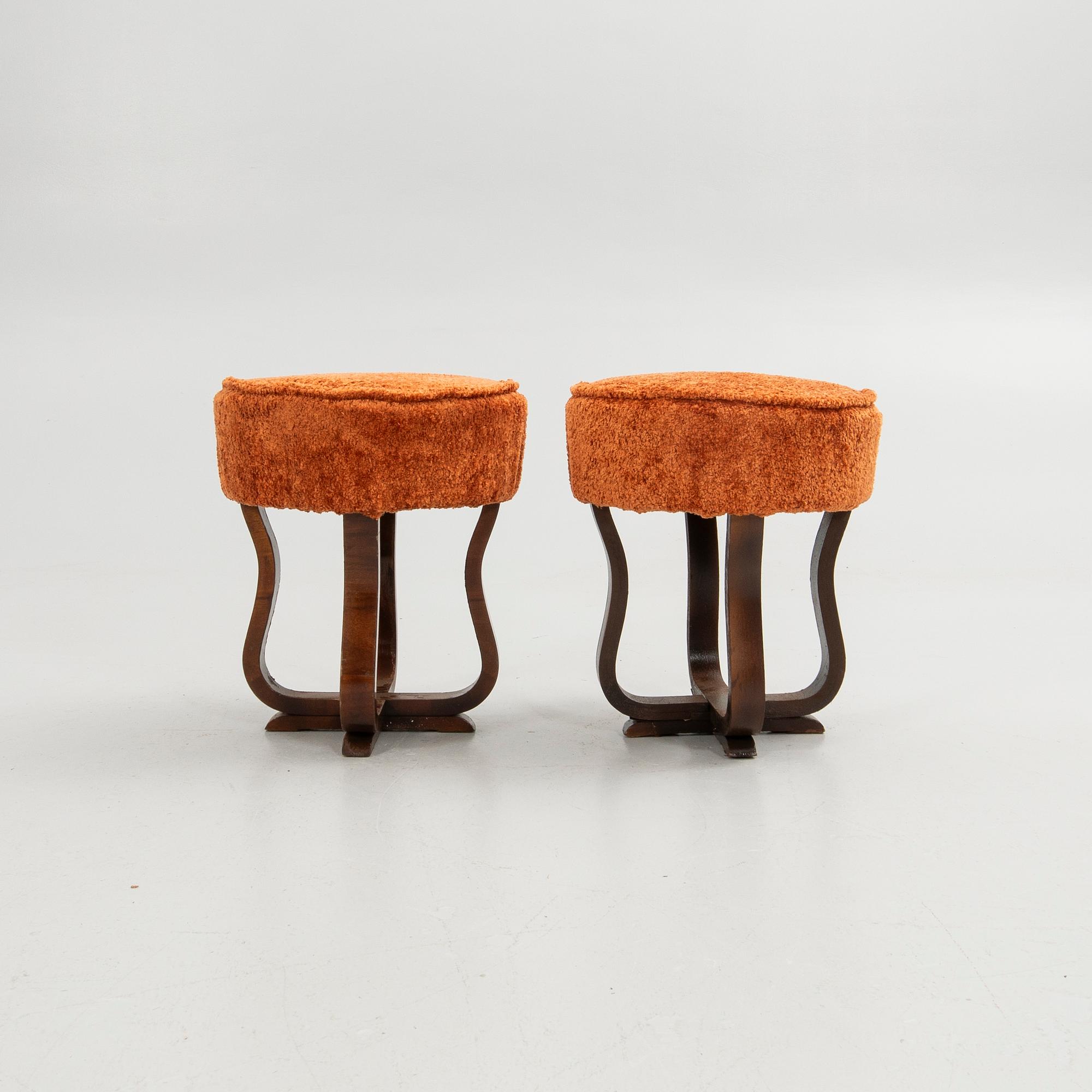 Stools, a pair, Art Deco, 20th century.