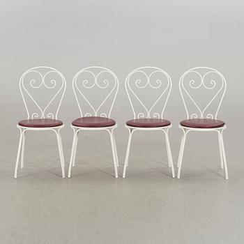 A SET OF FOUR GARDEN CHAIRS FROM BYARUMS BRUK.