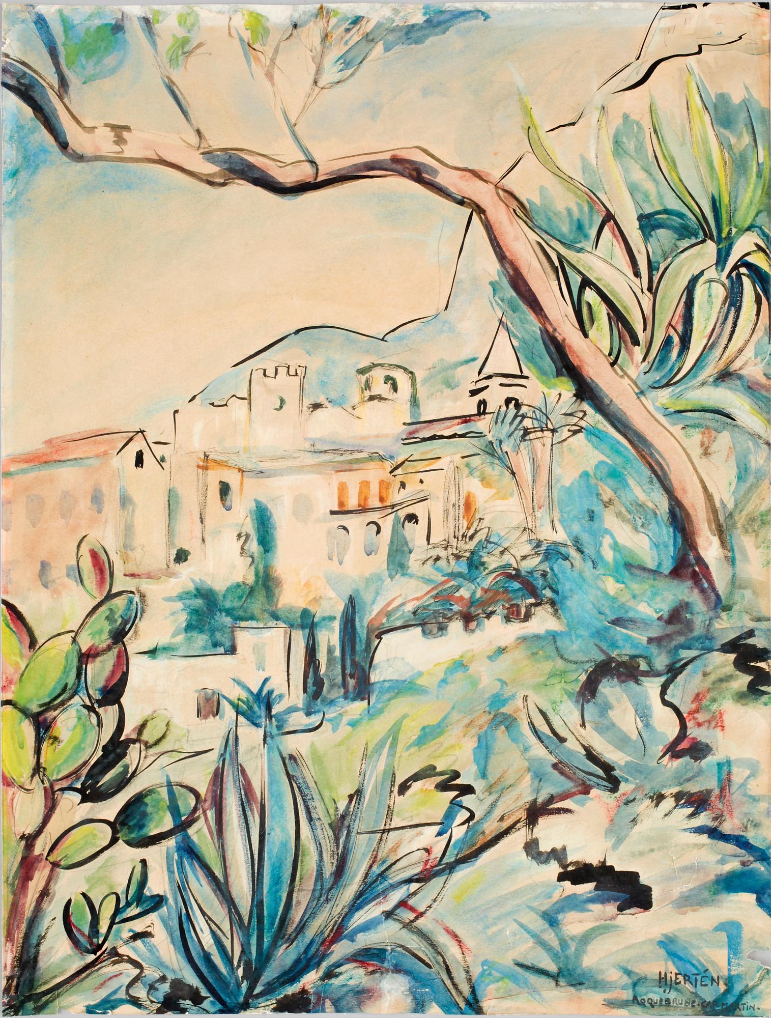 SIGRID HJERTÉN, akvarell, sign.