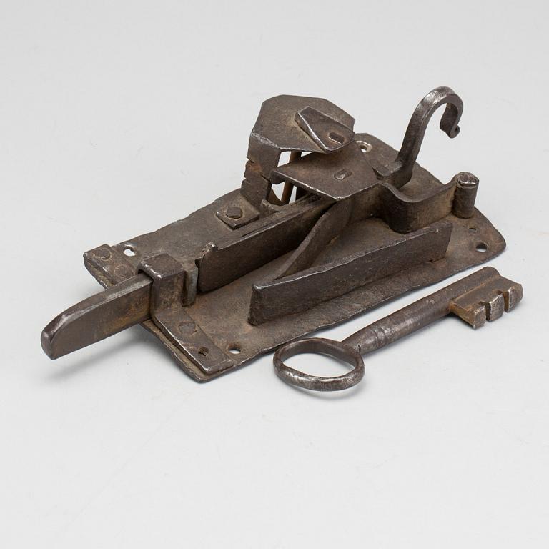 LOCK WITH KEY, Late 18th century,
