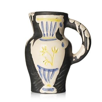 175. Pablo Picasso, a "Pichet au vase" (A.R. 226) faience pitcher, Madoura, Vallauris, France, post 1954.