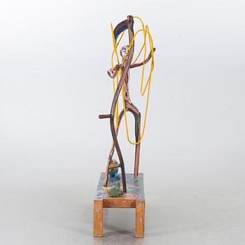 ITALO SCANGA, sculpture, "Figure with yellow rod", 1987.