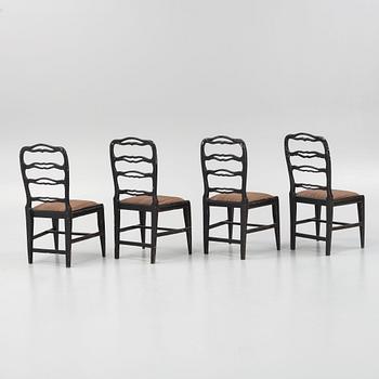 Four late Gustavian chairs, around 1800.