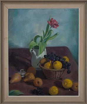 INGRID SÖDERSTRÖM. Stilleben, olja på duk, sign. 1962.