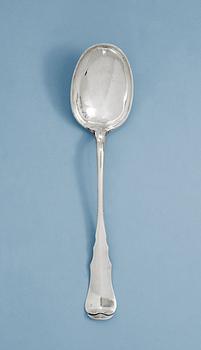 851. A SWEDISH SILVER SERVING-SPOON, Makers mark of Anders Schotte, Uddevalla 1786.