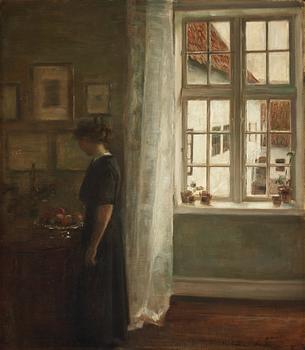 436. Carl Holsoe, Kvinna vid fönster.