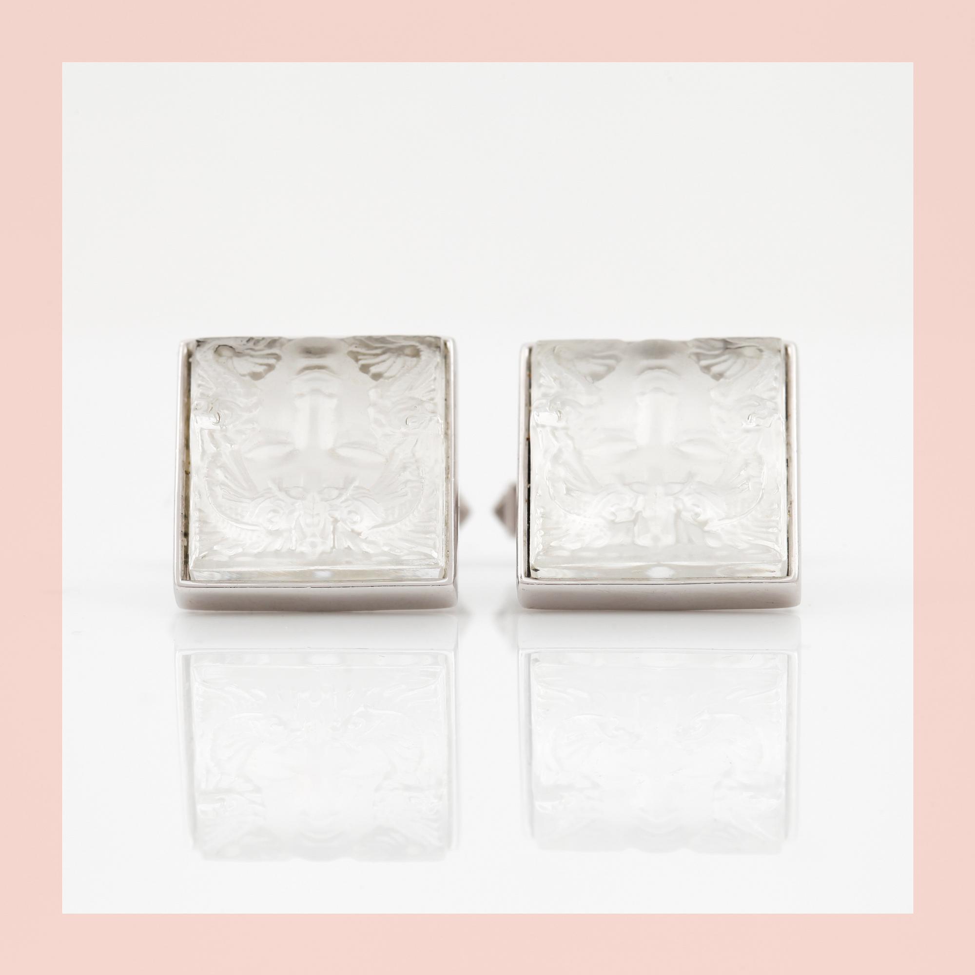 MANCHETTKNAPPAR, Lalique, Aréthuse.