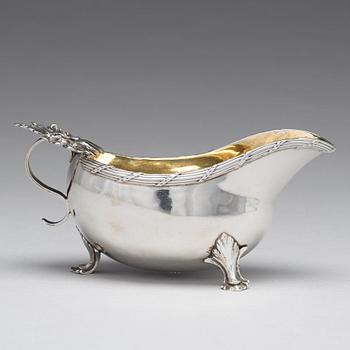 A Swedish 18th century parcel-gilt silver cream jug, Stockholm 1776, no makers mark.