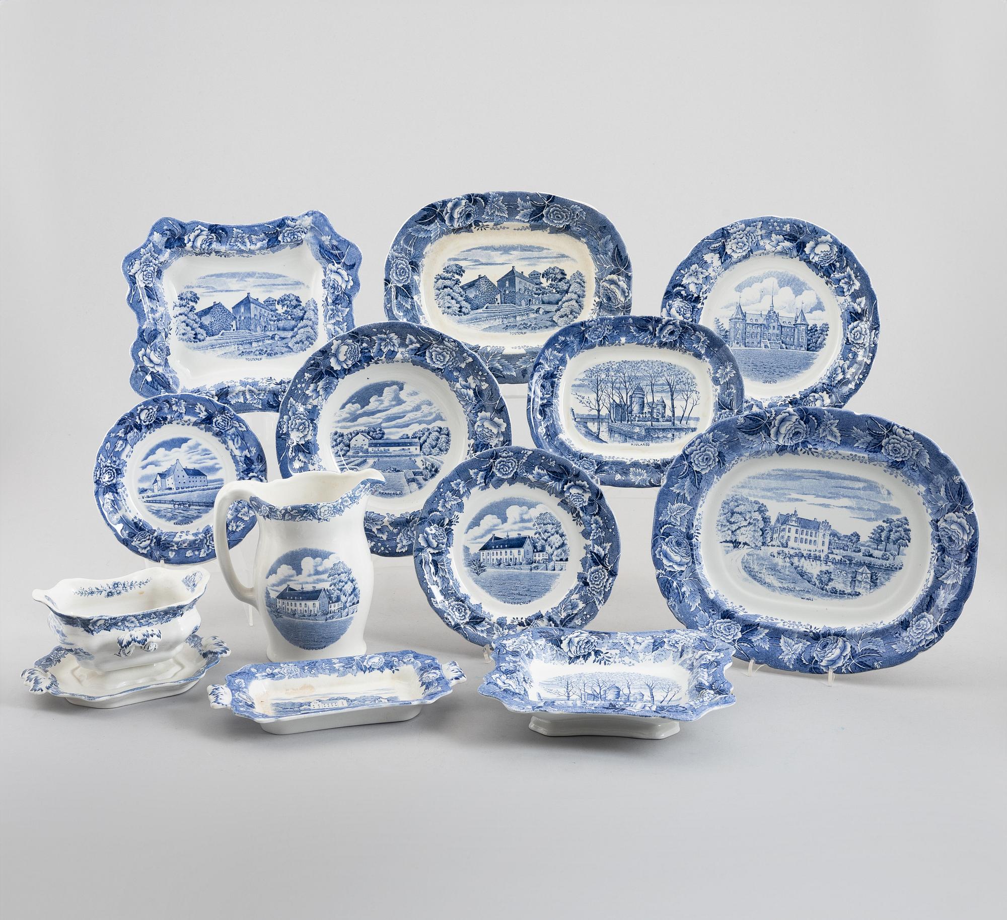 A 63-piece creamware dinner service, "Skåne", Rörstrand, around 1900.
