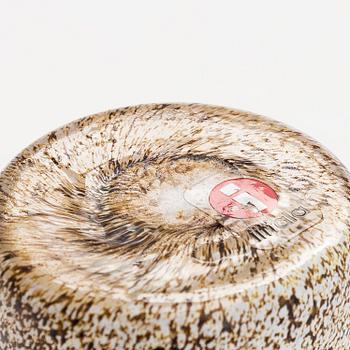 Oiva Toikka, a 'Little Barn Owl' glass bird, signed O. Toikka Nuutajärvi.