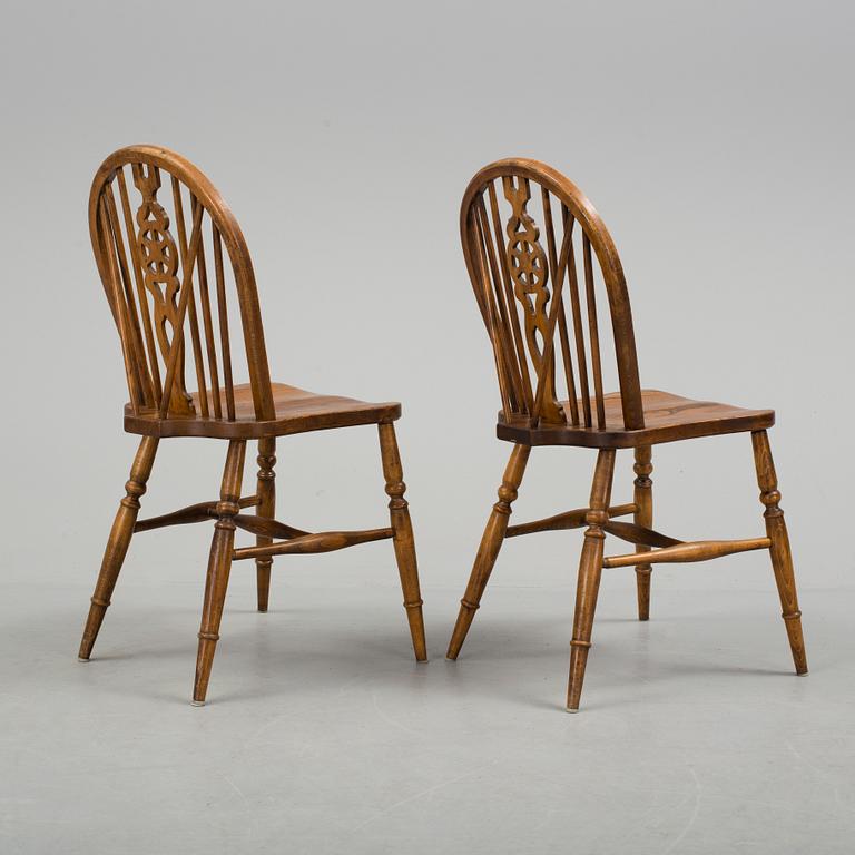 Six oak chairs from Reprodux, second half of the 20th century.