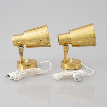 A pair of wall lamps, Bröderna Johansson Autometall, Skellefteå, Sweden, 1960's.