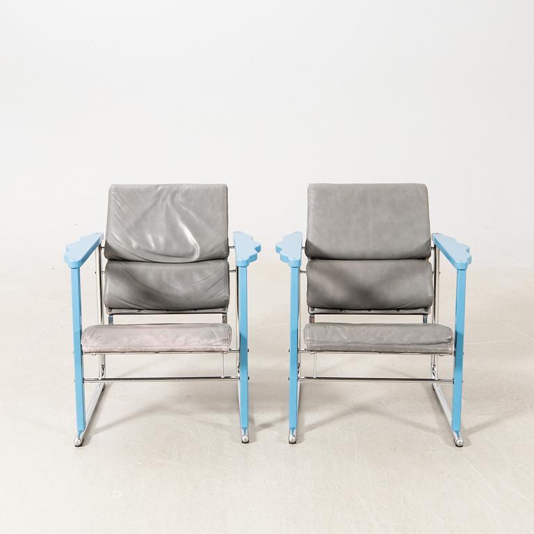 Yrjö Kukkapuro, armchairs a pair "Experiment" Avarte 1980s.