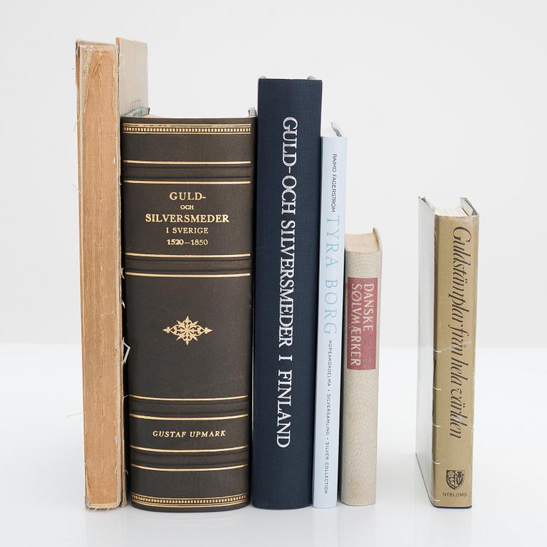 Five books about Finnish, Swedish and Danish silver and one with world gold hallmarks.