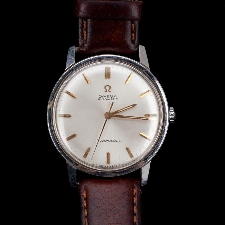 ARMBANDSUR, Omega Seamaster, stål, 1960-tal. Originaletui.