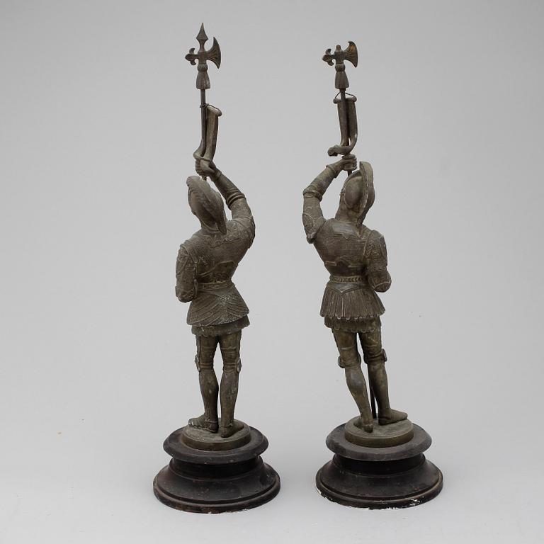 SKULPTURER, ett par, metall, 18/1900-tal.