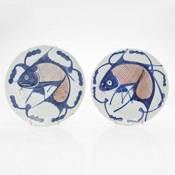 Fat, 3 st, porslin, Kina, Sen Qingdynasty/tidigt 1900-tal.