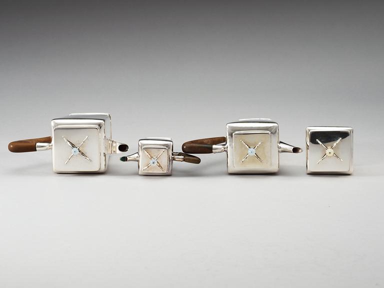 A four pieces of an Art Noveau coffee service, probably Dutch,
