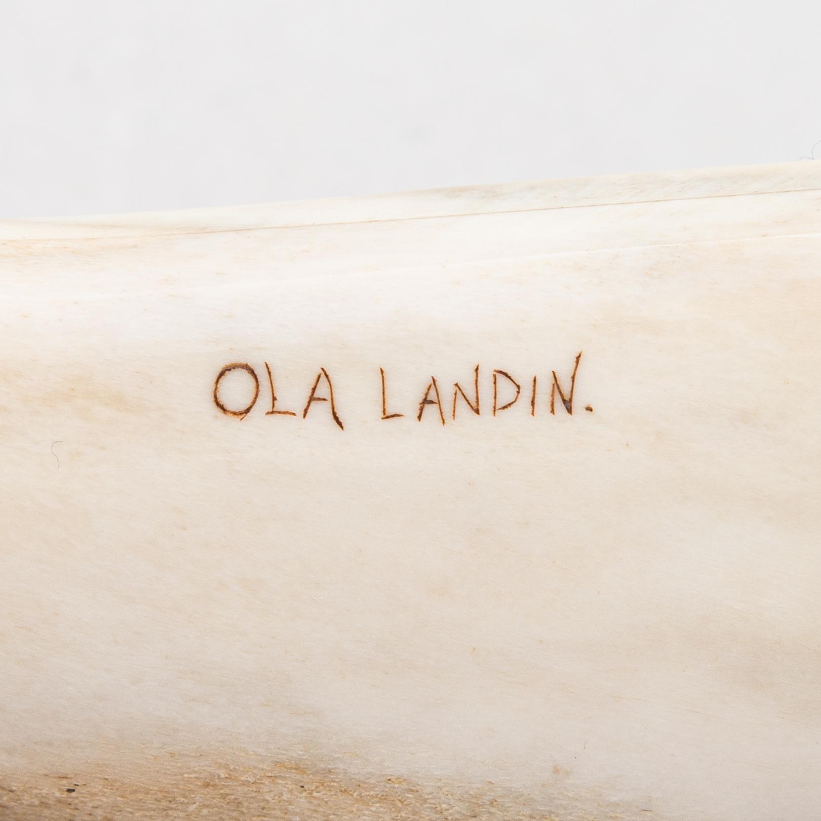 Puolisarvipuukko, signeerattu Ola Landin, terä Conny Persson, saamenkäsityö / duodji, 1900-luvun toinen puolisko.